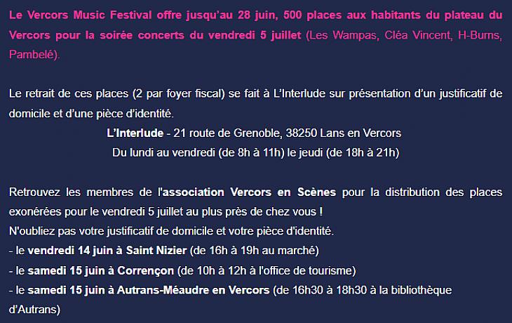Rendez-vous du 5 au 7 juillet pour fêter la 10e édition du Vercors Music Festival !